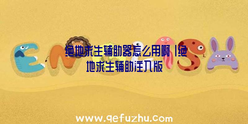 「绝地求生辅助器怎么用啊」|绝地求生辅助注入版